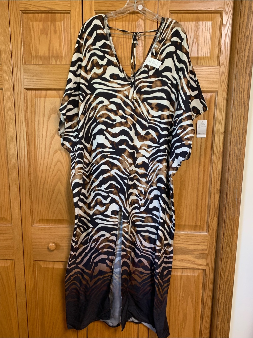 Sunshine 79 swim coverup - long caftan “nightlife” animal print